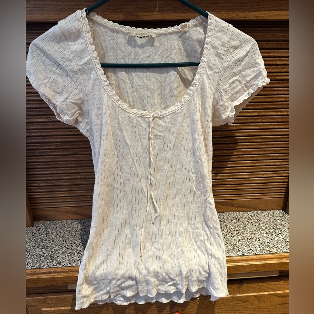 Doen Cream Pointelle Top